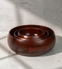 Set of 3 Mrida Serving Bowl Set Handcrafted Acacia Wood Bowls