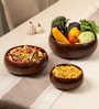 Set of 3 Mrida Serving Bowl Set Handcrafted Acacia Wood Bowls