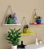Set Of 3 Multicolor EngineeredWood Wall Shelves
