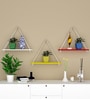 Set Of 3 Multicolor EngineeredWood Wall Shelves