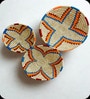 Set Of 3 Natural Sabai Grass Muted Mirage  Wall Plate