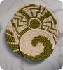 Set Of 3 Olive Green Sabai Grass Forest Whisper Wall Plate