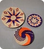 Set Of 3 Orange Sabai Grass Sunburst Set Wall Plate