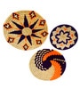 Set Of 3 Orange Sabai Grass Sunburst Set Wall Plate