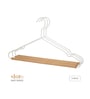 Set of 3 Premium Wood and Metal Shirt Hangers with Wooden Bar, Ergonomic Ends, and Scratch-Resistant Finish