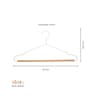 Set of 3 Premium Wood and Metal Shirt Hangers with Wooden Bar, Ergonomic Ends, and Scratch-Resistant Finish