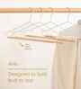 Set of 3 Premium Wood and Metal Shirt Hangers with Wooden Bar, Ergonomic Ends, and Scratch-Resistant Finish