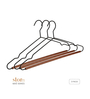 Set of 3 Premium Wood and Metal Shirt Hangers with Wooden Bar, Ergonomic Ends, and Scratch-Resistant Finish