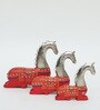 Set of 3 Sitting Horse Home Decor
