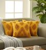 Set of 3 Sunny Yellow Tufted Throw Cushion Covers (18x18)