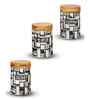 Set of 3 The Pantry Luxe Ceramic and Wooden Jar Containers