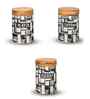 Set of 3 The Pantry Luxe Ceramic and Wooden Jar Containers