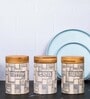Set of 3 The Pantry Luxe Ceramic and Wooden Jar Containers