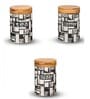 Set of 3 The Pantry Luxe Ceramic and Wooden Jar Containers