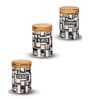 Set of 3 The Pantry Luxe Ceramic and Wooden Jar Containers