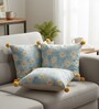 Set of 3 Whimsical Daisy Embroidered Throw Cushion Covers (18x18)