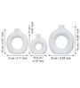 Set of 3 White Ceramic Donut Shape Flower Vase for Home Decoration Living Room Office|Donut Vase Showpiece Gift for Housewarming Birthday