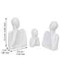 Set of 3 White Ceramic Handcrafted Happy Family Statue Sculpture|Thinking Face People Figurines Home Decor Items Showpiece for Living Room Bedroom Table Shelf TV Unit|Gift for Birthday