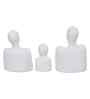 Set of 3 White Ceramic Handcrafted Happy Family Statue Sculpture|Thinking Face People Figurines Home Decor Items Showpiece for Living Room Bedroom Table Shelf TV Unit|Gift for Birthday