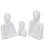 Set of 3 White Ceramic Handcrafted Happy Family Statue Sculpture|Thinking Face People Figurines Home Decor Items Showpiece for Living Room Bedroom Table Shelf TV Unit|Gift for Birthday