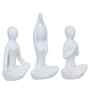 Set of 3 White Ceramic Meditation Yoga Pose Statue|Yoga Women Figurine Home Decor Items Showpiece for Meditation Room Living Room Bedroom Table Shelf TV Unit|Gift for Birthday