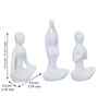 Set of 3 White Ceramic Meditation Yoga Pose Statue|Yoga Women Figurine Home Decor Items Showpiece for Meditation Room Living Room Bedroom Table Shelf TV Unit|Gift for Birthday