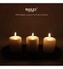Set Of 3 White Wood & Wax Candles With Wooden Tray