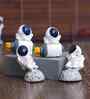 Set of 4 Astronaut Multicolour Polyresin Showpieces
