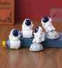Set of 4 Astronaut Multicolour Polyresin Showpieces