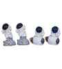 Set of 4 Astronaut Multicolour Polyresin Showpieces