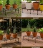 Set Of 4 Black Metal Rectangular Planter Stands