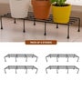 Set Of 4 Black Metal Rectangular Planter Stands