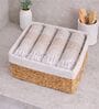 Set Of 4 Beige Cotton Hand Towels