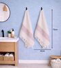 Set Of 4 Beige Cotton Hand Towels