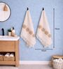 Set Of 4 Beige Cotton Hand Towels