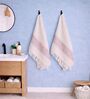 Set Of 4 Beige Cotton Hand Towels