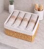 Set Of 4 Beige Cotton Hand Towels