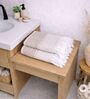 Set Of 4 Beige Cotton Hand Towels