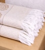 Set Of 4 Beige Cotton Hand Towels