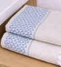 Set Of 4 Blue Cotton Hand Towels