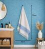 Set Of 4 Blue Cotton Hand Towels