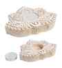 Brown Wood Decorative Tealight Holder Set