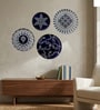 Set of 4 Classic Indigo Star Metallic Wall Plates