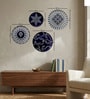 Set of 4 Classic Indigo Star Metallic Wall Plates