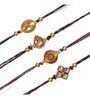 Set of 4 Designer Rakhi & Roli Chawal Pack