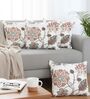Set of 4 Elegant Botanical Floral Throw Cushion Covers (18x18)