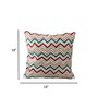 Set of 4 Embroidered Chevron Throw Cushion Covers (18x18)