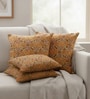 Set of 4 Embroidered Floral Lattice Throw Cushion Covers (18x18)