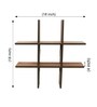 Straight Set of 4 Gold Engineered Wood Wall Shelf