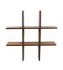 Straight Set of 4 Gold Engineered Wood Wall Shelf